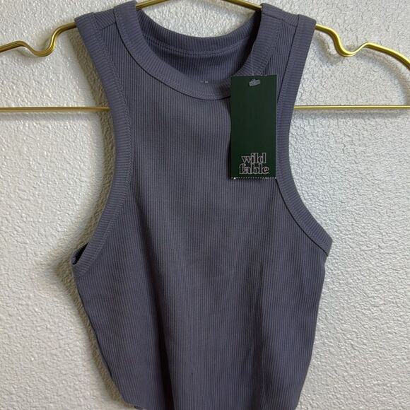 NWT- Wild Fable (2)- slate grey cropped tank- Size XXS - Picture 2 of 7